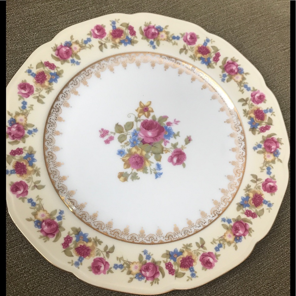 Vintage Hostess  9” plate gold trim made in Japan